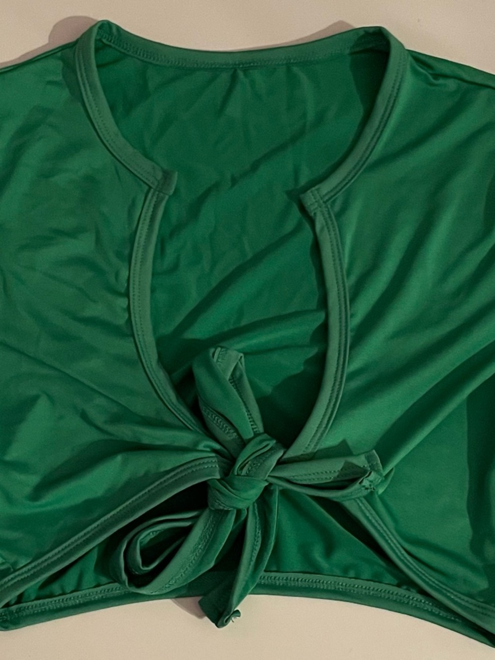 Amazon Green Tie-Front Crop Top for Women